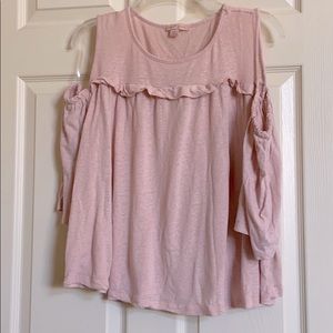 Gibson Latimer Blush Cold Shoulder Top